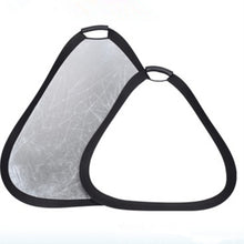 将图片加载到图库查看器，2in1 disc silver and white portable reflector 30cm triangle collapsible handheld flash diffuser for photo studio
