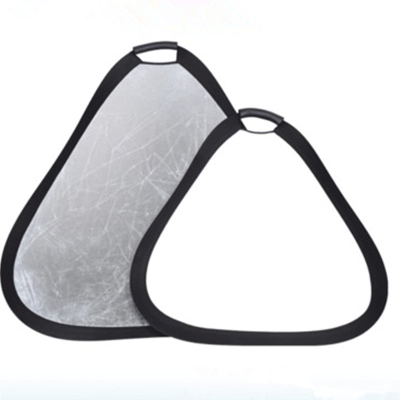 2in1 disc silver and white portable reflector 30cm triangle collapsible handheld flash diffuser for photo studio