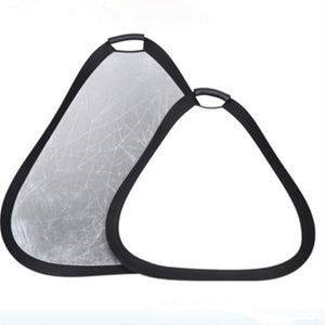 2in1 disc silver and white portable reflector 30cm triangle collapsible handheld flash diffuser for photo studio
