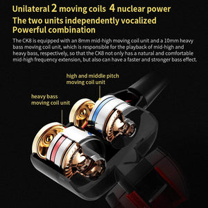 Dual Drivers Earphone High Bass Stereo With Mic For Meizu Xiaomi Sony