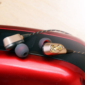 Dual Drivers Earphone High Bass Stereo With Mic For Meizu Xiaomi Sony