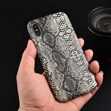 Load image into Gallery viewer, Boucho For iPhone XS Max XR 11 Pro Max X Case Snake Wood Texture Phone Cases For iPhone 7 8 6 6s plus PU Leather Soft Cover
