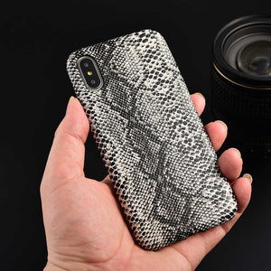 Boucho For iPhone XS Max XR 11 Pro Max X Case Snake Wood Texture Phone Cases For iPhone 7 8 6 6s plus PU Leather Soft Cover