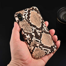 Load image into Gallery viewer, Boucho For iPhone XS Max XR 11 Pro Max X Case Snake Wood Texture Phone Cases For iPhone 7 8 6 6s plus PU Leather Soft Cover
