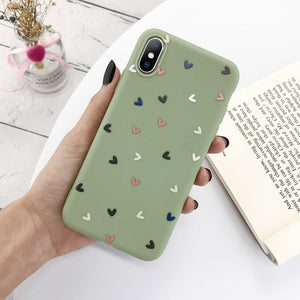Lovebay Silicone Love Heart Phone Case For iPhone 11 Pro X XR XS Max 7 8 6 6s Plus 5 5s SE Candy Color Shell Soft TPU Back Cover