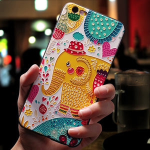 Relief Cute Flower TPU 3D Emboss Silicone Case For iPhone X XR 6 6S 7 8 Plus 5 5S SE 9 Cases For iPhone XS Max Coque Cover Shell