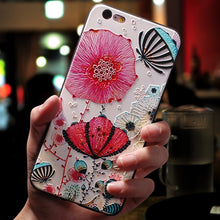 Load image into Gallery viewer, Relief Cute Flower TPU 3D Emboss Silicone Case For iPhone X XR 6 6S 7 8 Plus 5 5S SE 9 Cases For iPhone XS Max Coque Cover Shell
