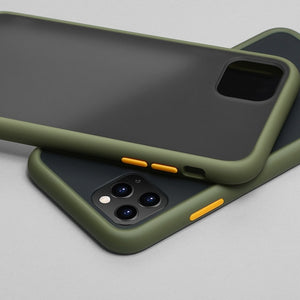 N1986N Phone Case For iPhone 11 Pro X XR XS Max 7 8+ Luxury Contrast Color Frame Matte