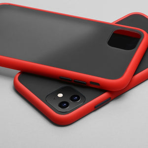 N1986N Phone Case For iPhone 11 Pro X XR XS Max 7 8+ Luxury Contrast Color Frame Matte