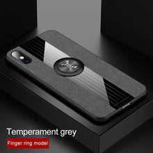 将图片加载到图库查看器，Magnetic Car Holder Case For iPhone 11 X XR XS Max 6 6S Plus Soft Frame Cloth Finger Ring Shockproof Cover For iPhone 7 8 Plus X
