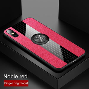 Magnetic Car Holder Case For iPhone 11 X XR XS Max 6 6S Plus Soft Frame Cloth Finger Ring Shockproof Cover For iPhone 7 8 Plus X