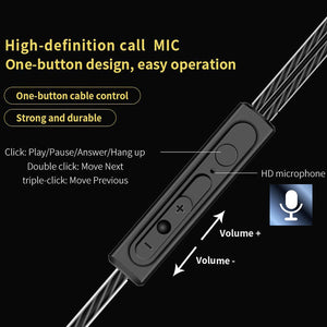 Dual Drivers Earphone High Bass Stereo With Mic For Meizu Xiaomi Sony