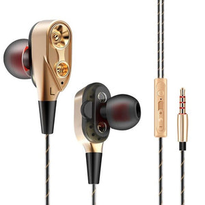 Dual Drivers Earphone High Bass Stereo With Mic For Meizu Xiaomi Sony