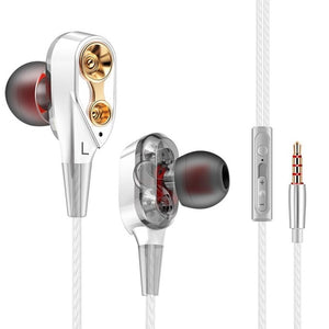 Dual Drivers Earphone High Bass Stereo With Mic For Meizu Xiaomi Sony